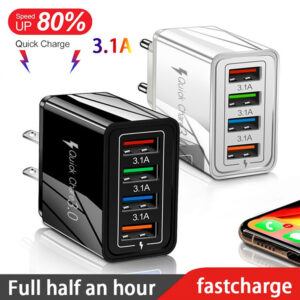 fb4e76ea-fb97-4fef-92e0-ce10a5874816.jpg USB Charger Quick Charge 3.0 4 Phone Adapter For Tablet Portable Wall Mobile Charger Fast Charger